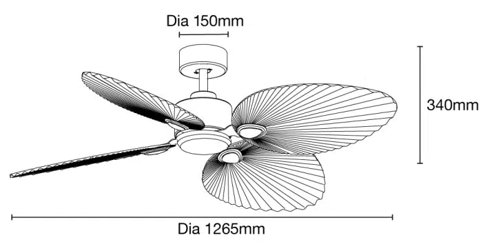 Kingston DC Ceiling Fan 50" 4 Blade Old Bronze With WIFI Remote - MKDC124OB