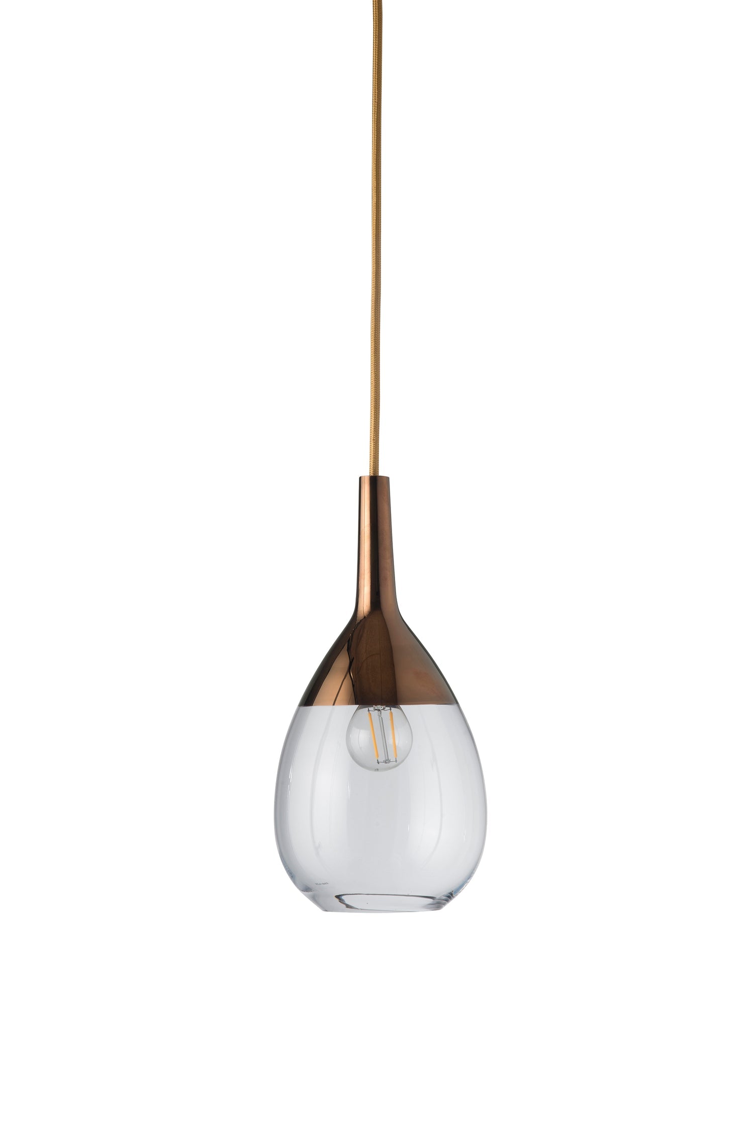 Lute Small Pendant Light Clear & Shiny Gold - LA101482