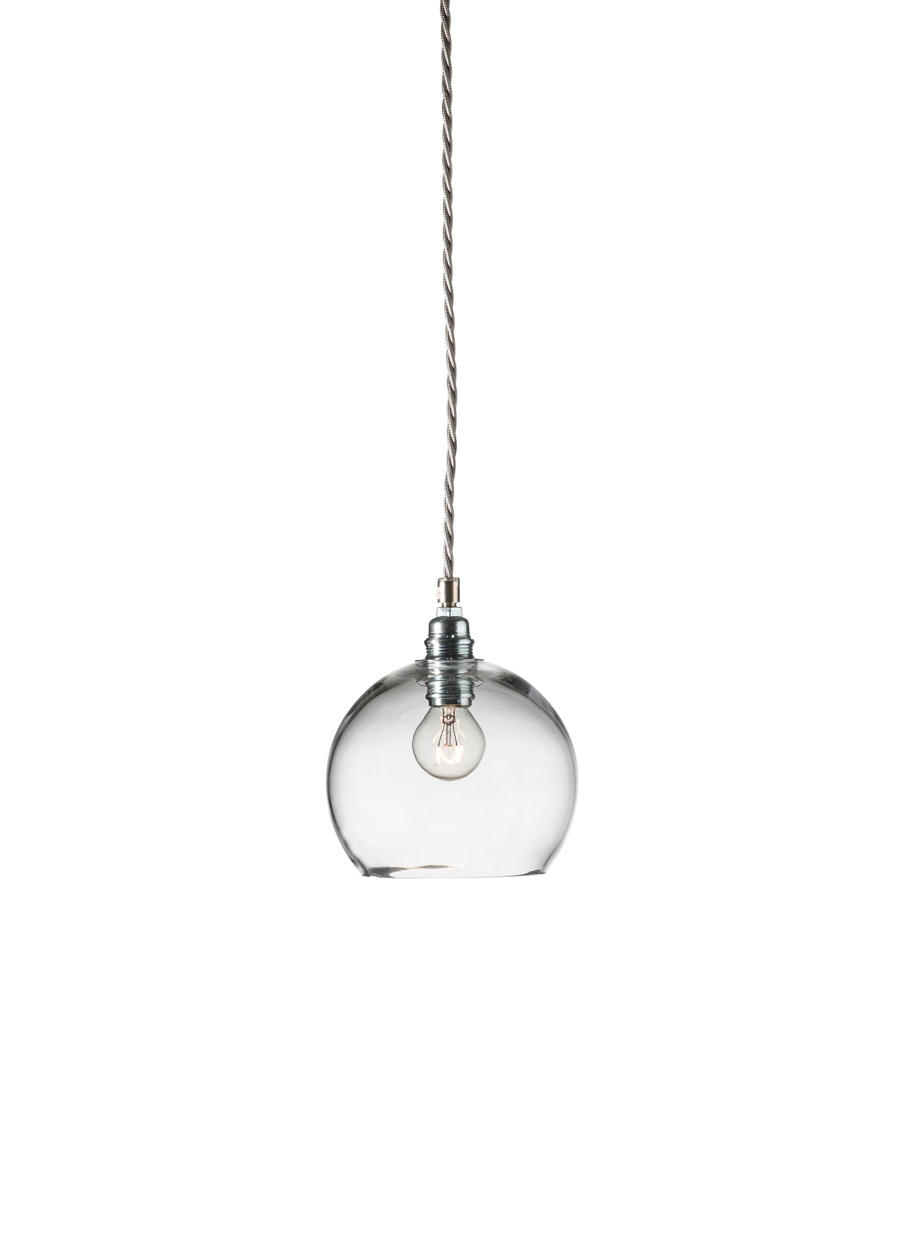 Rowan Small Pendant Light Clear & Matt Silver - LA101541