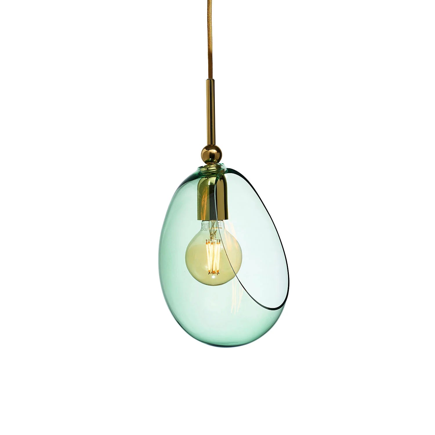 Embrace Medium Pendant Light Forest Green & Shiny Silver - LA102104