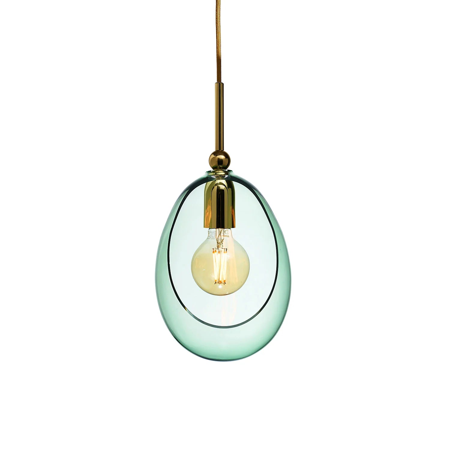Embrace Medium Pendant Light Forest Green & Shiny Silver - LA102104