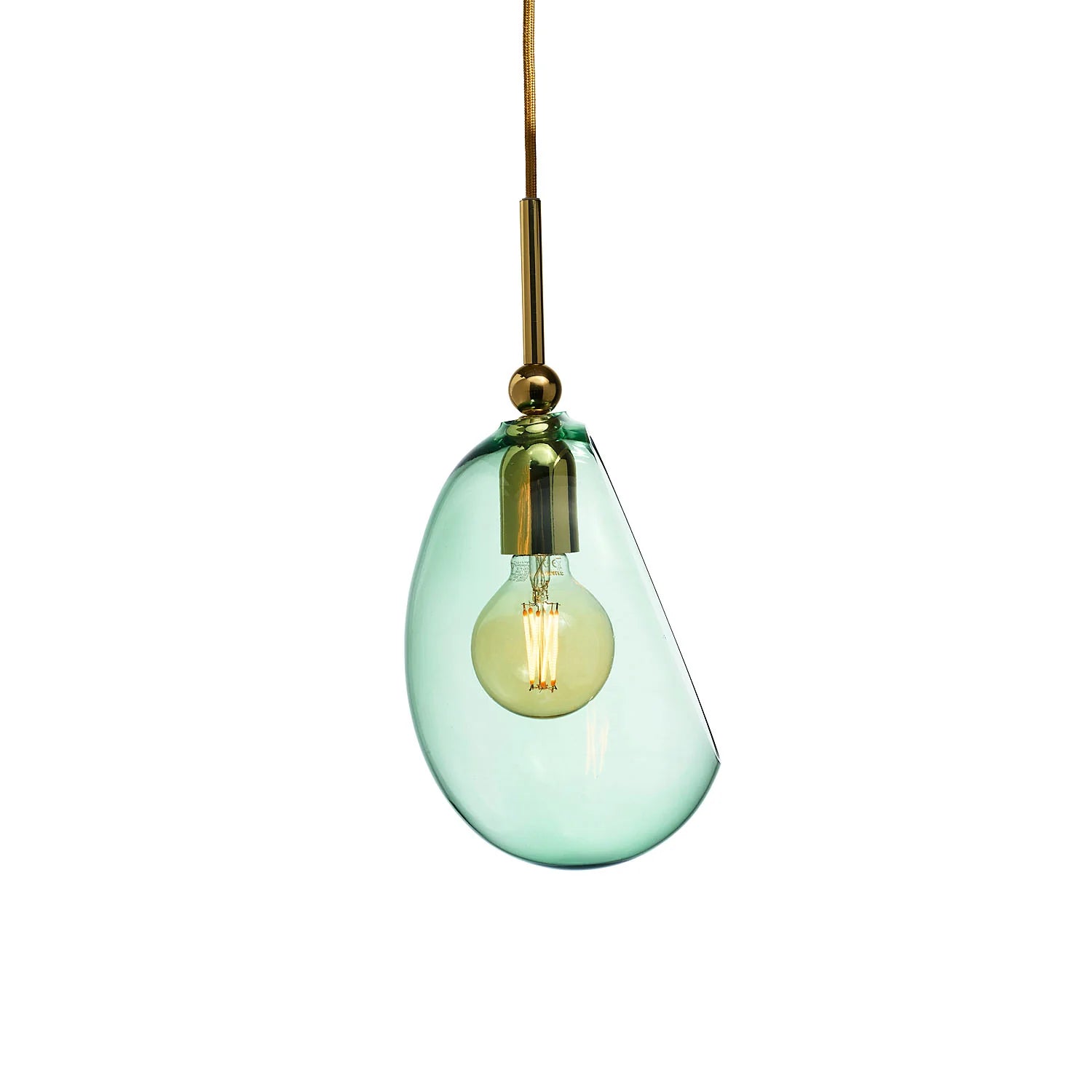 Embrace Medium Pendant Light Forest Green & Shiny Silver - LA102104