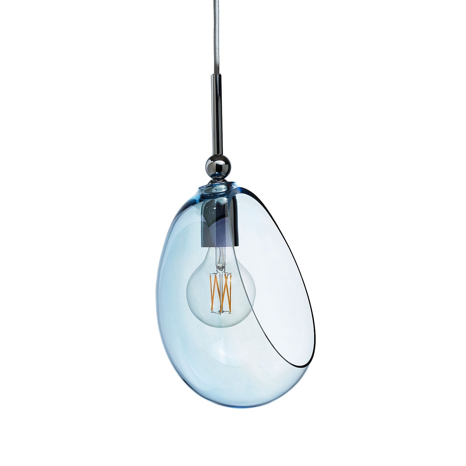 Embrace Medium Pendant Light Topaz Blue & Shiny Silver - LA102106