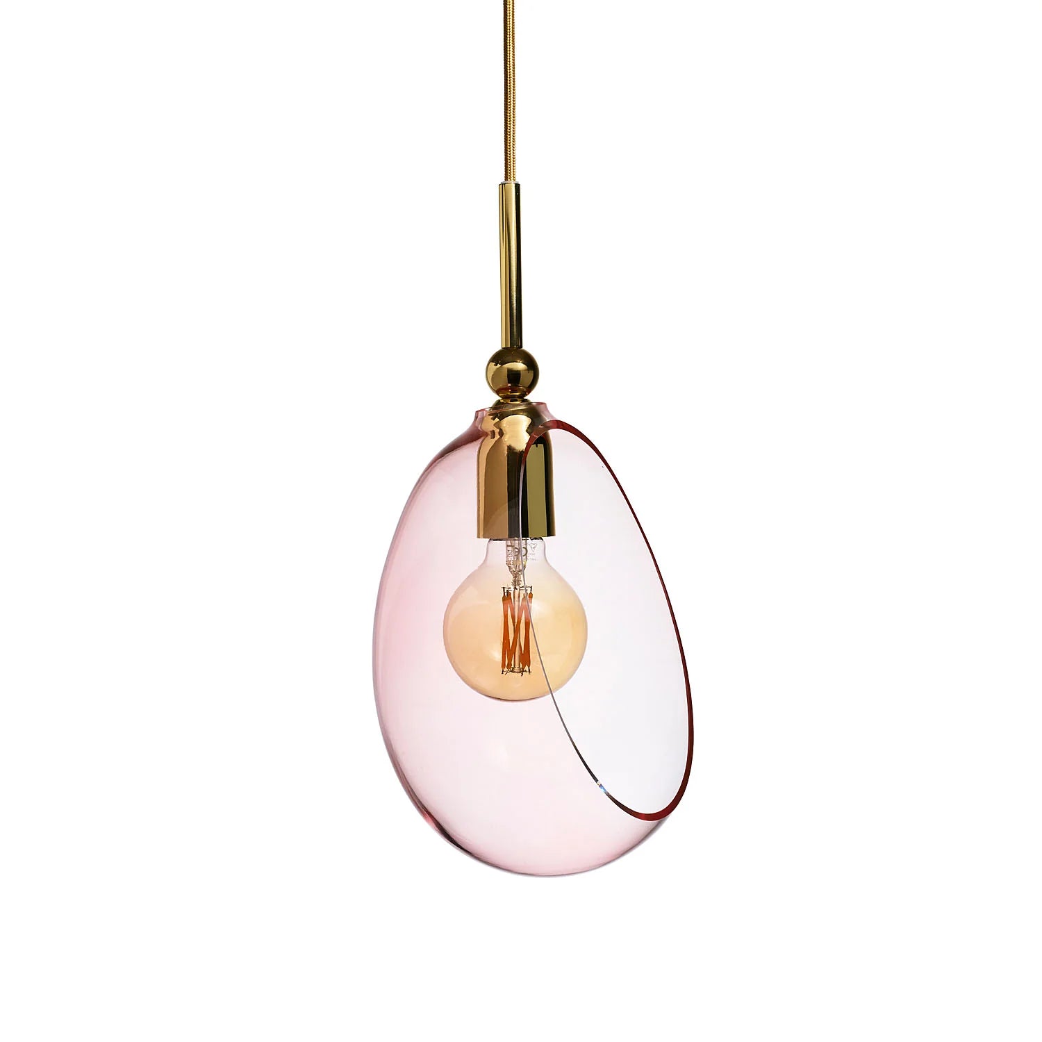 Embrace Medium Pendant Light Bright Coral & Shiny Silver - LA102107