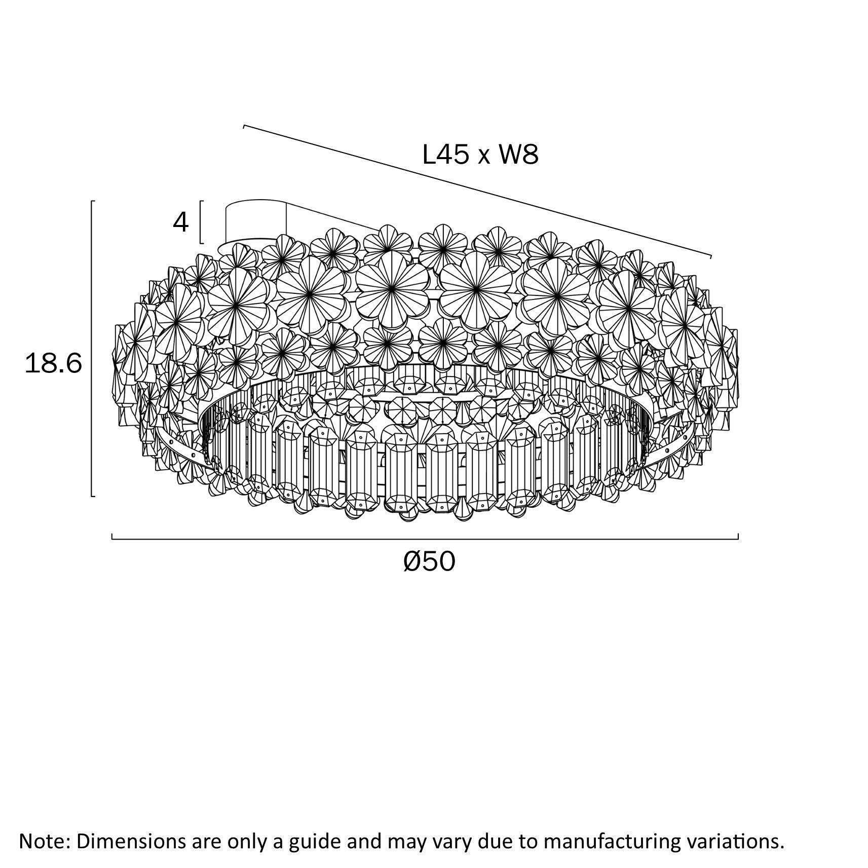 Landis 500mm LED Flush Mount Light 36W 3CCT Chrome - LANDIS CTC50-CH
