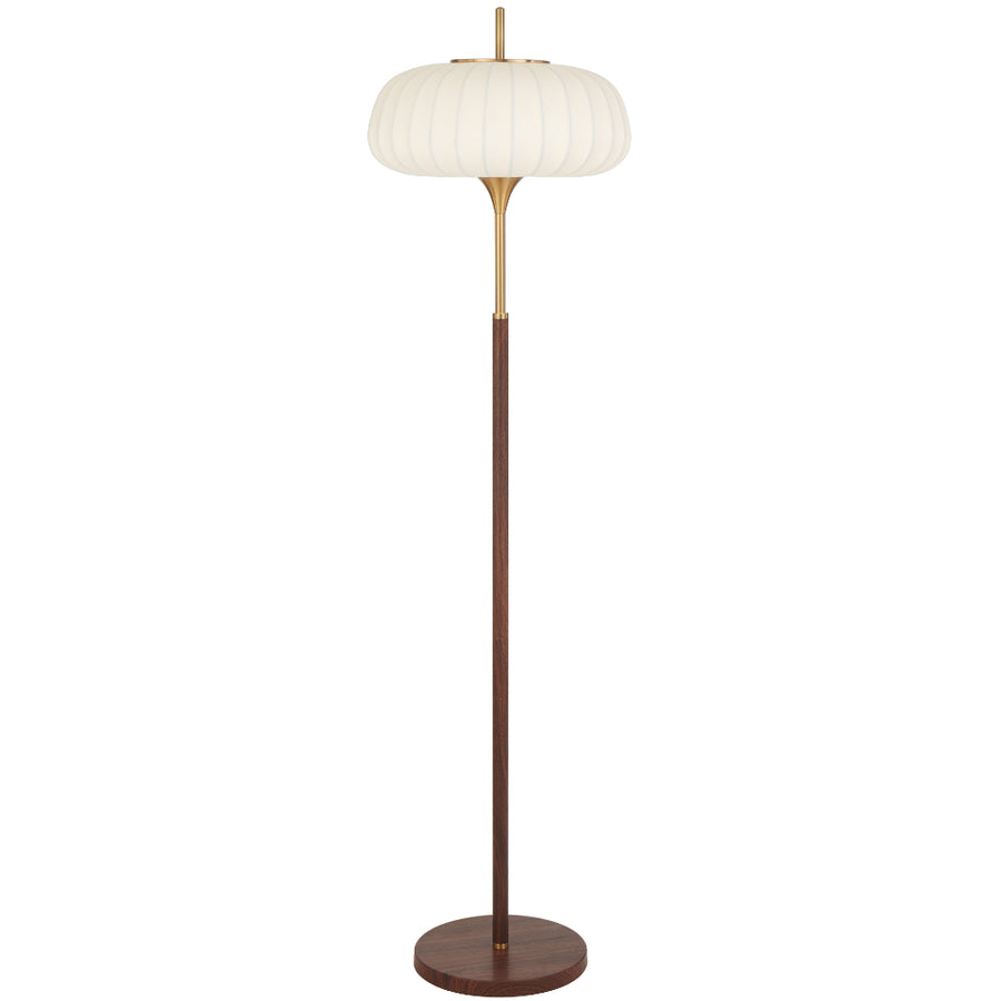 Lasian Floor Lamp Walnut, Antique Gold & White - LASIAN FL-WDAG