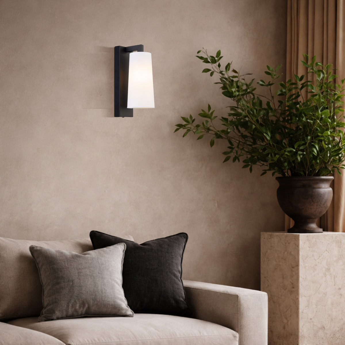 Lavis Wall Light Black Matt & Ivory - LAVIS WB-BKIV