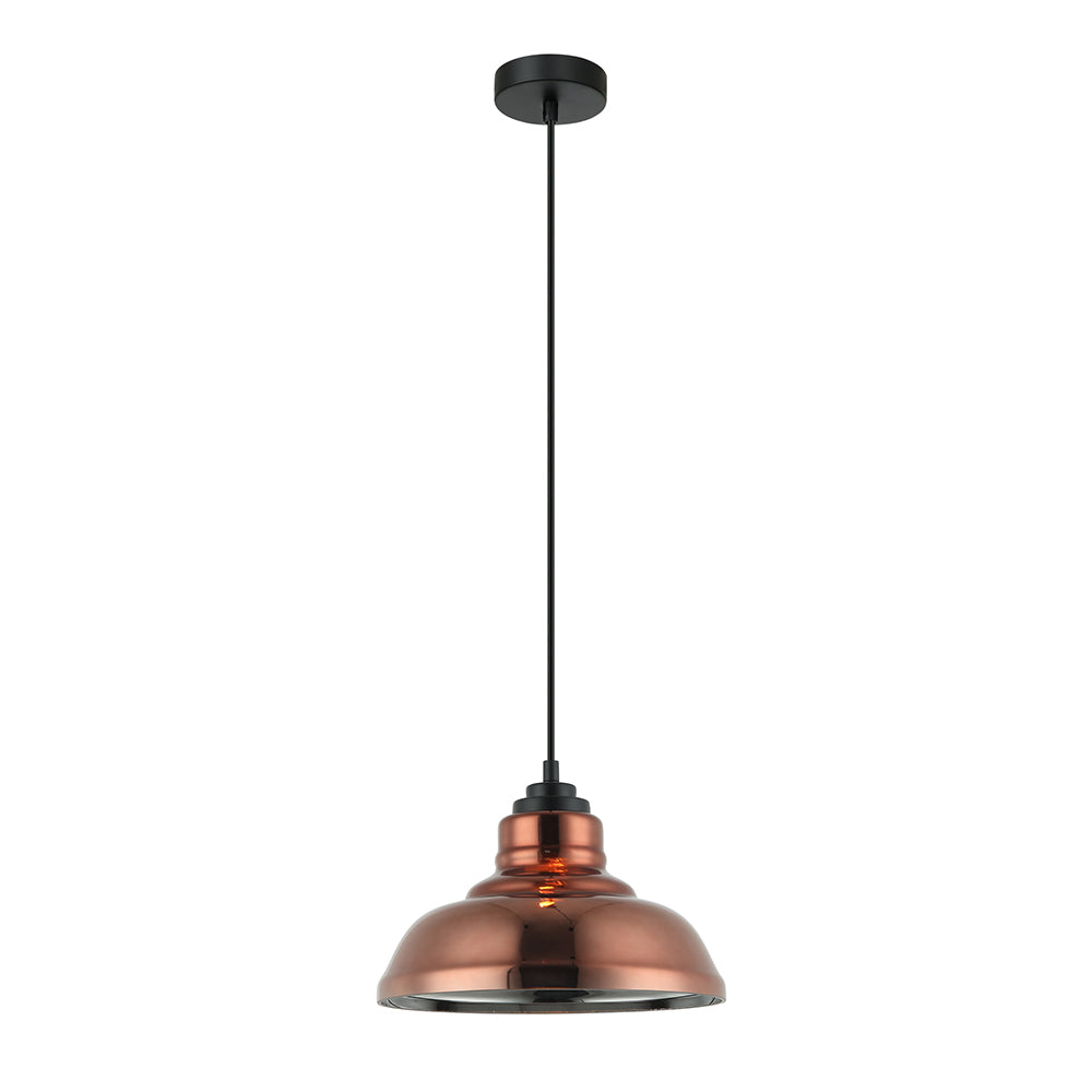 Buy Pendant Lights Australia LAMINA Copper Coloured Glass 1 Light Pendant Dome Shape - LAMINA4