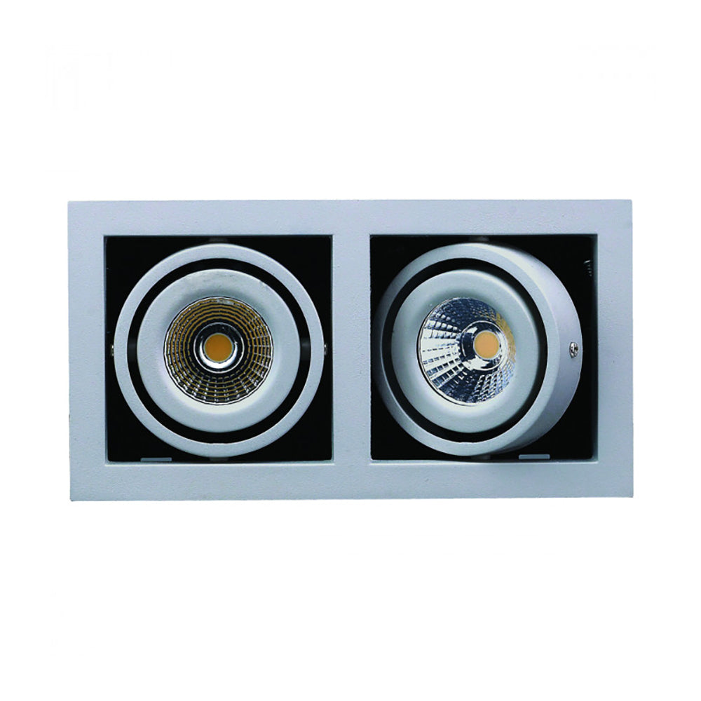 Buy Recessed LED Downlights Australia Recessed LED Downlight 2 Lights Silver Metal 3000K - LDL-GIM2-SI