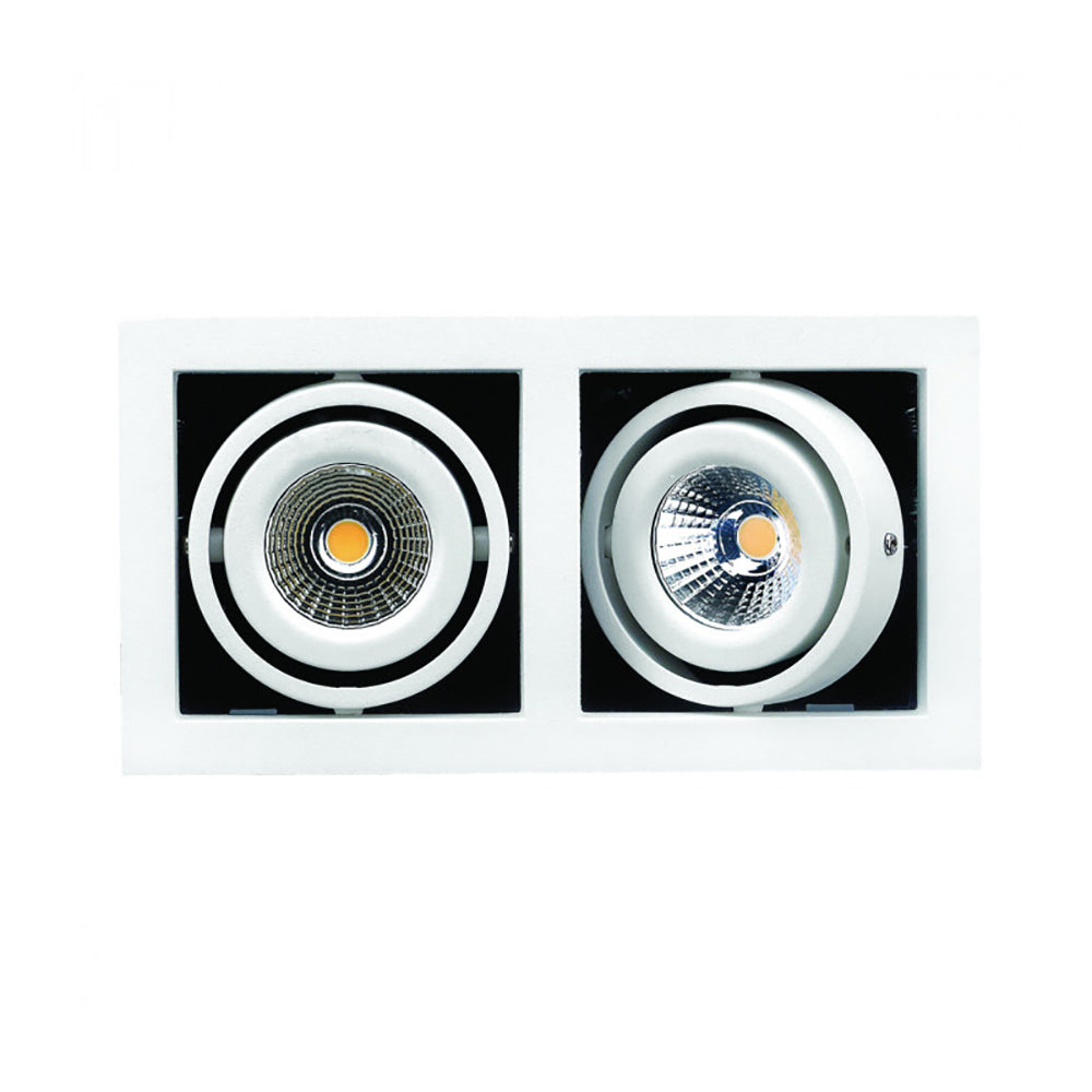 Buy Recessed LED Downlights Australia Recessed LED Downlight 2 Lights White Metal 3000K - LDL-GIM2-WH