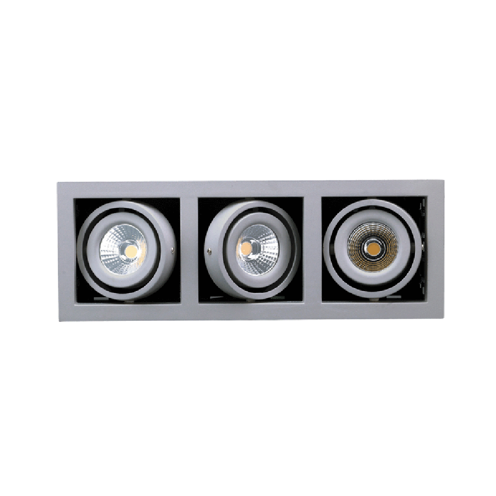 Buy Recessed LED Downlights Australia Recessed LED Downlight 3 Lights Silver Metal 3000K - LDL-GIM3-SI