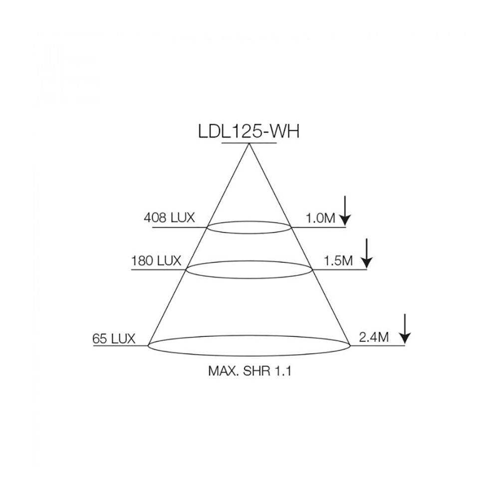Recessed LED Downlight 12W White Aluminium 3000K - LDL125-WH