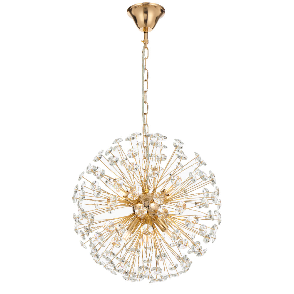 LERIDA Pendant 8 Lights Gold Clear - LERIDA PE8-GD