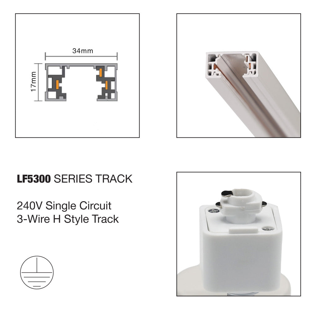 Single Circuit Track 3 Lights White - OL85304