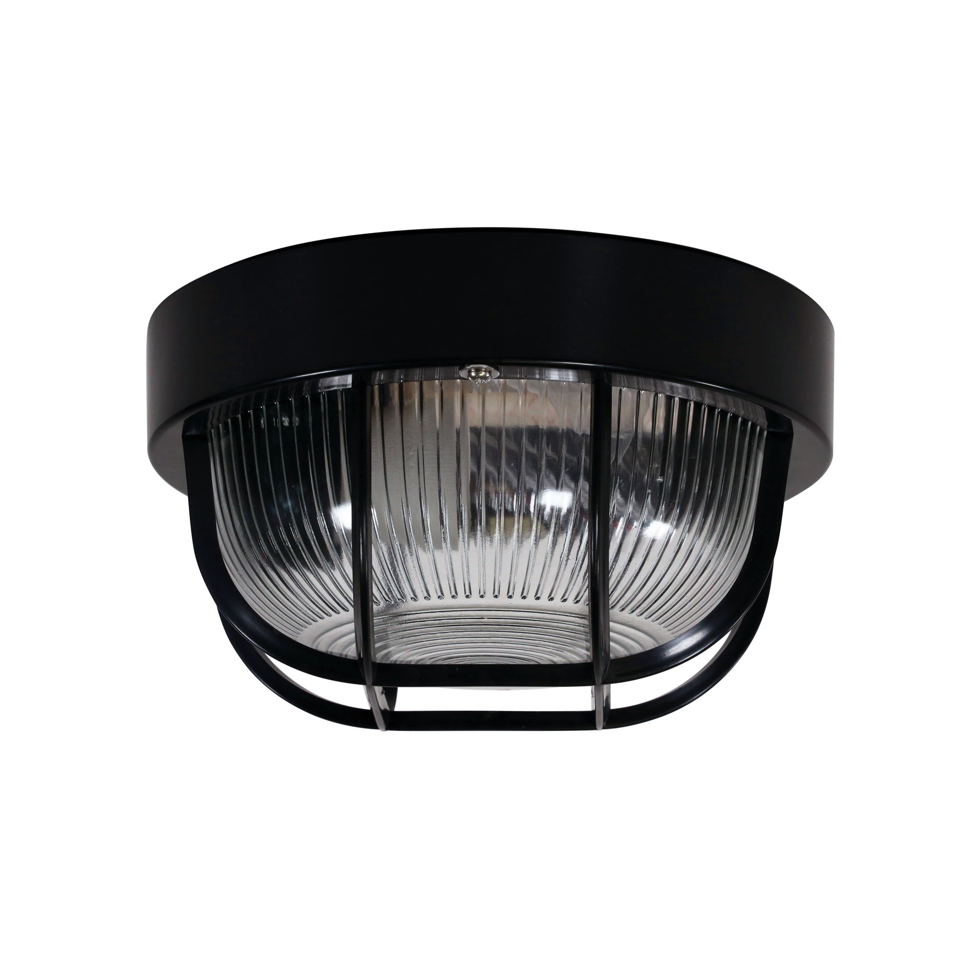 Rund Outdoor Bunker Wall Light Black - LF7952BK