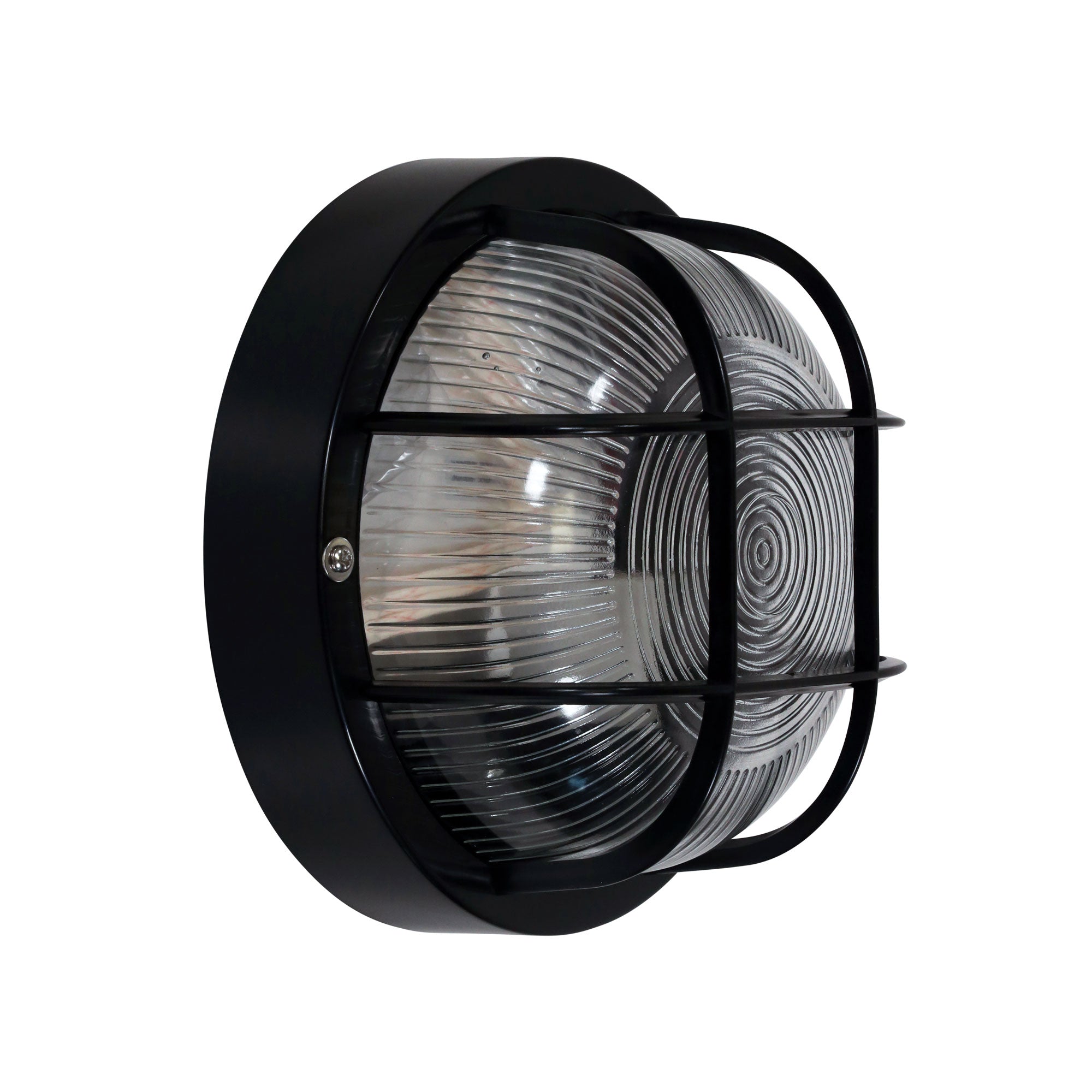 Rund Outdoor Bunker Wall Light Black - LF7952BK