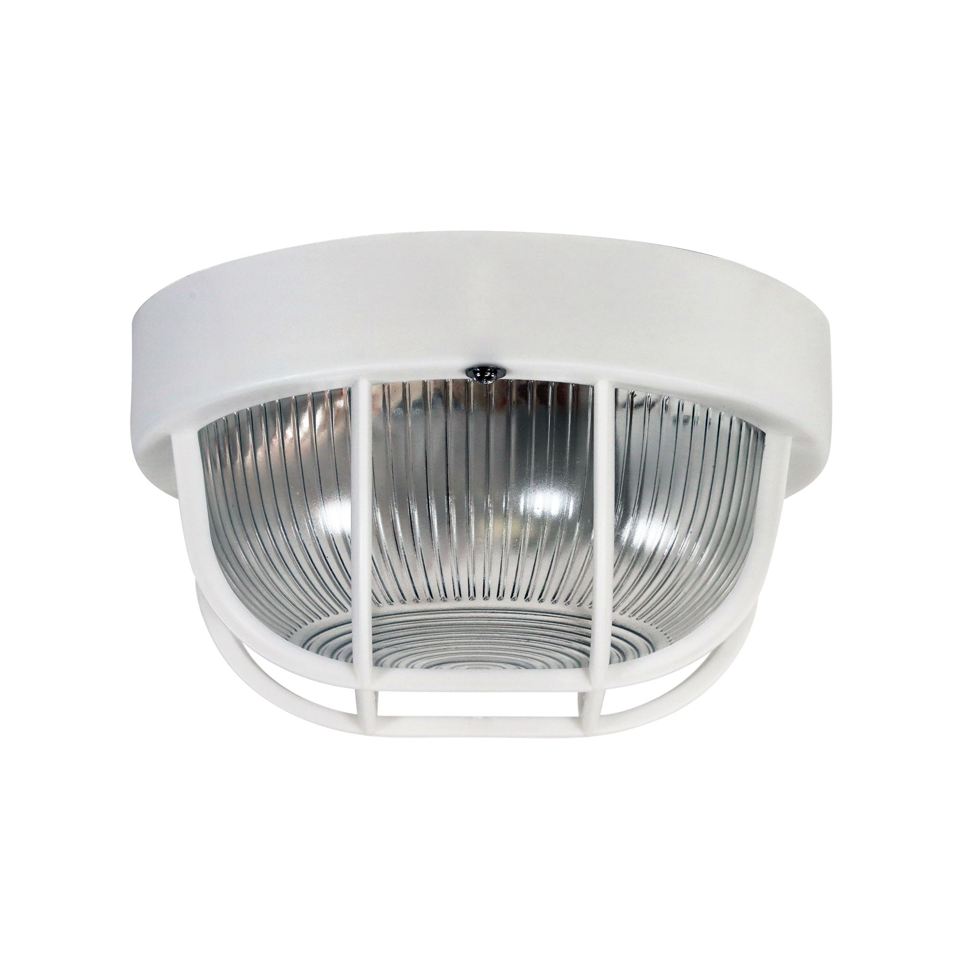 Rund Outdoor Bunker Wall Light White - LF7952WH