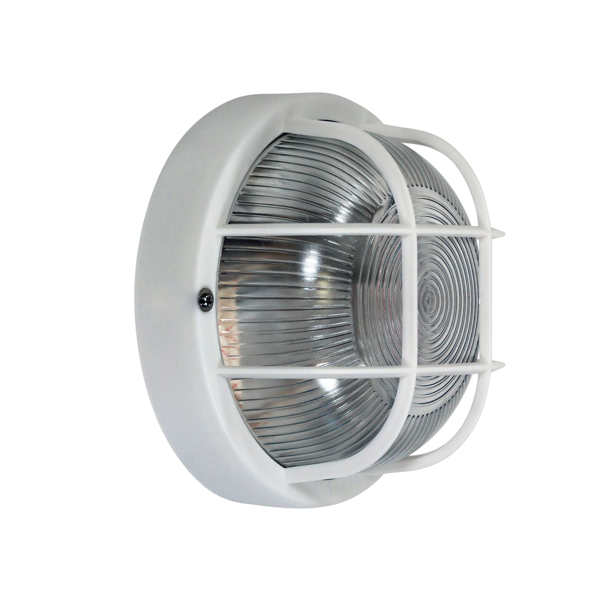 Rund Outdoor Bunker Wall Light White - LF7952WH