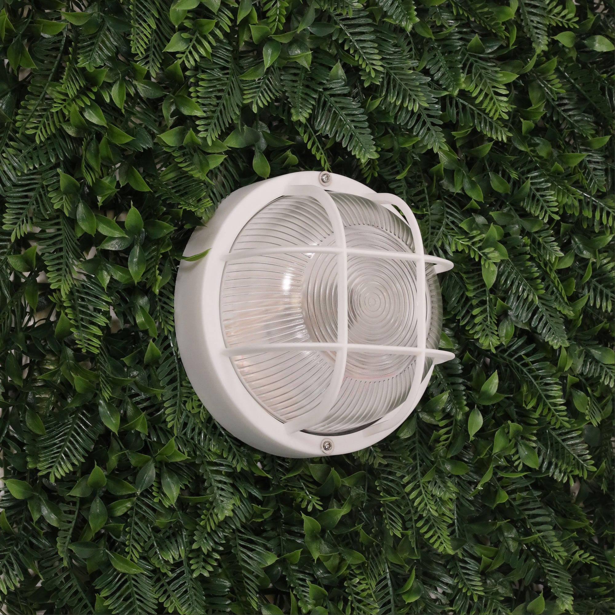 Rund Outdoor Bunker Wall Light White - LF7952WH