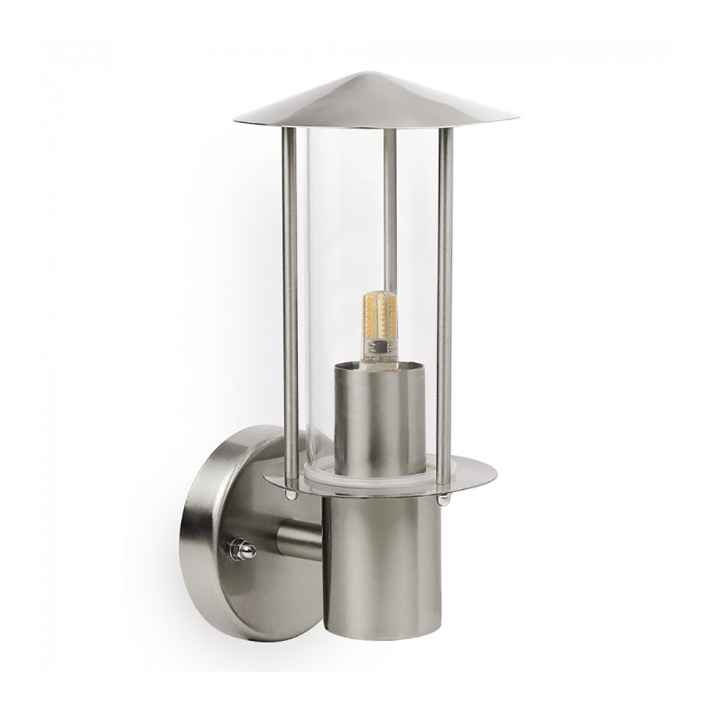 Outdoor Wall Lantern Silver / Grey Stainless Steel - LG8072-SS