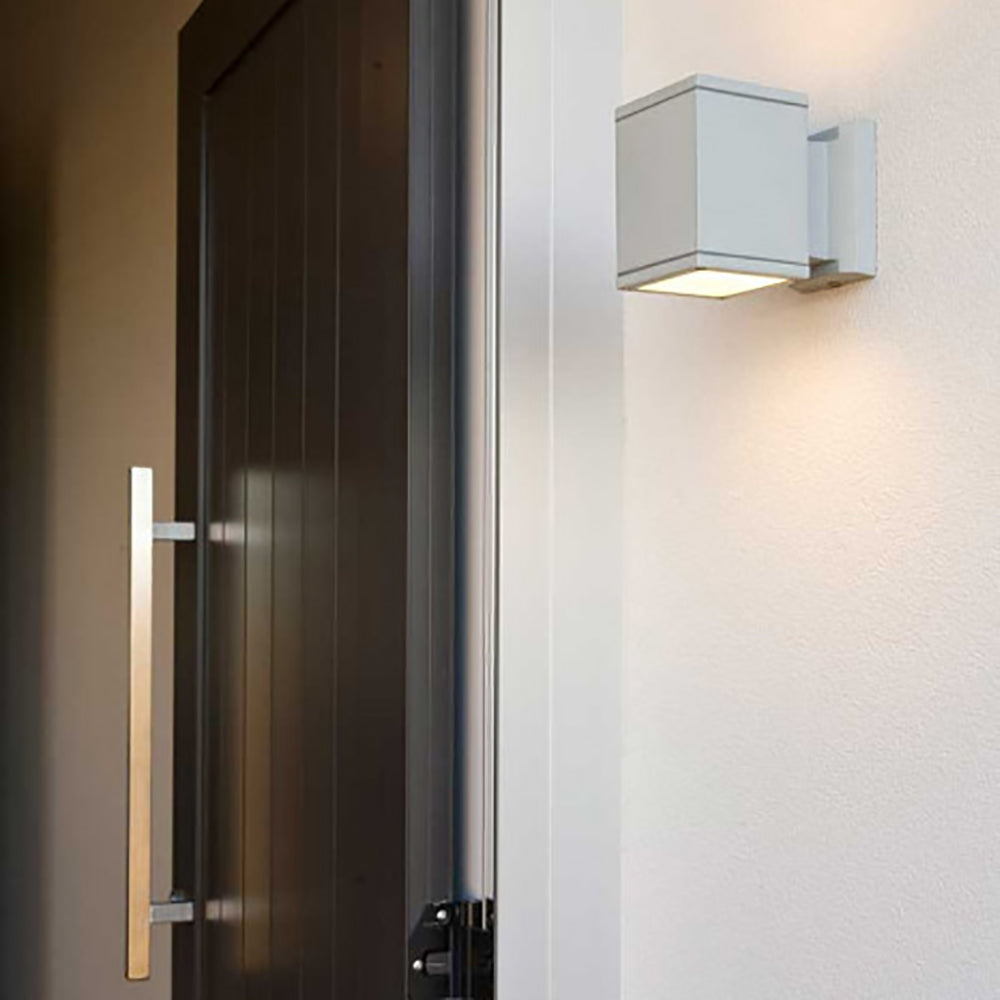 Square Up & Down Wall 2 Lights Silver / Grey Aluminium - LGX53-S2-SG