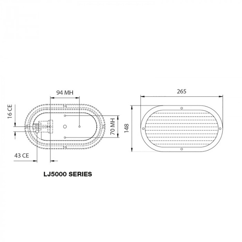 Buy Bunker Lights Australia Eyelid Oval Bunker Light White Polycarbonate - LJ5003-WH