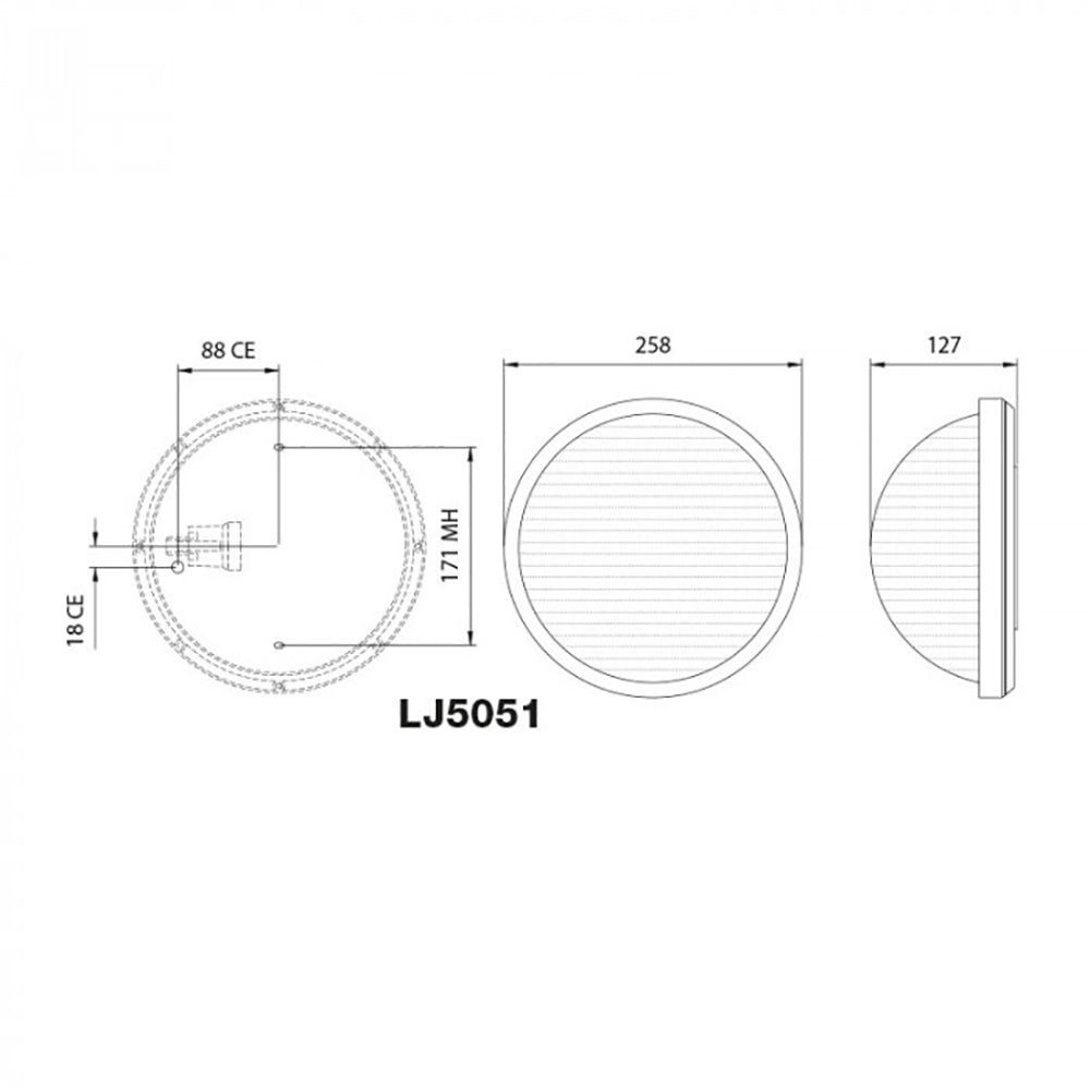 Buy Bunker Lights Australia Round Bunker Light Black Polycarbonate - LJ5051-BL