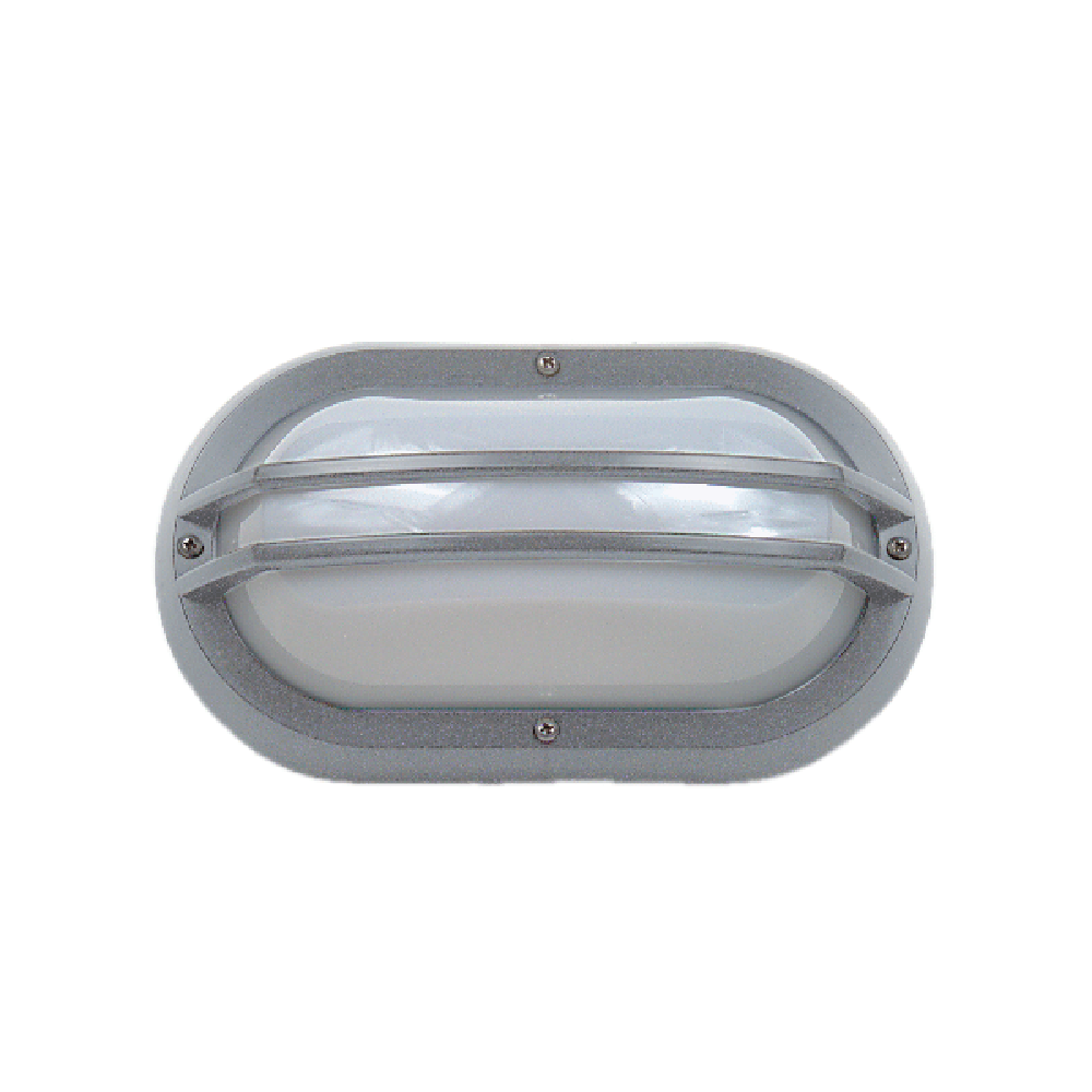 Double Guard LED Bunker Light Silver / Grey Polycarbonate 3000K - LJL6002-SG