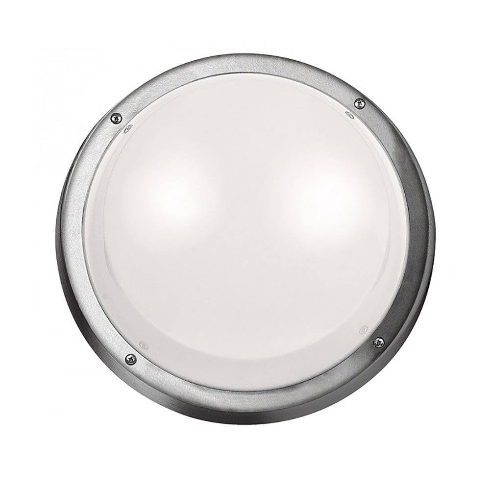Round LED Bunker Light Silver Polycarbonate 3000K - LJL6051-SS