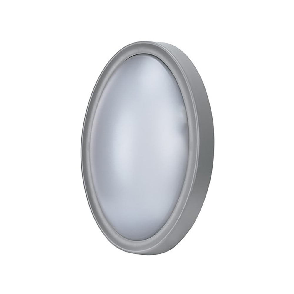 Oval Exterior Wall Light Silver / Grey 3000K - LK2300