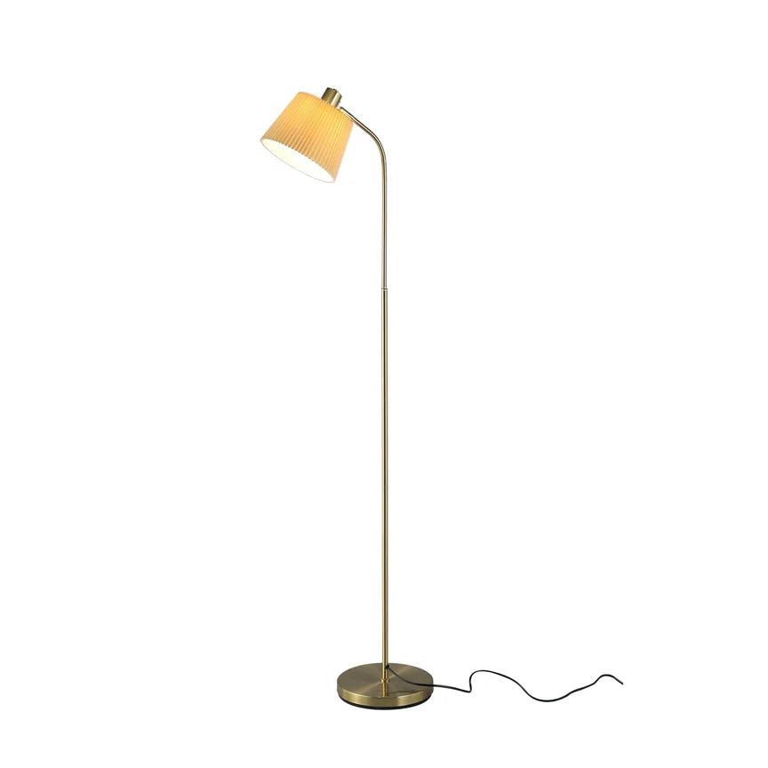 Ruston Floor Lamp Brass & Khaki - LL-14-0279