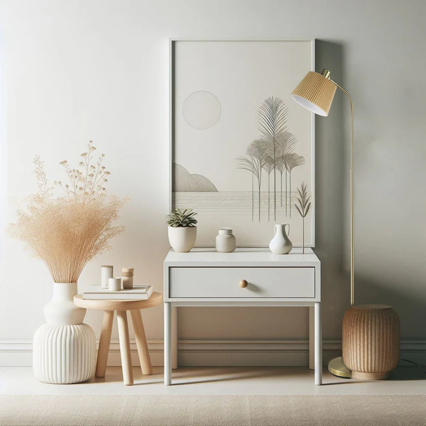 Ruston Floor Lamp Brass & Khaki - LL-14-0279