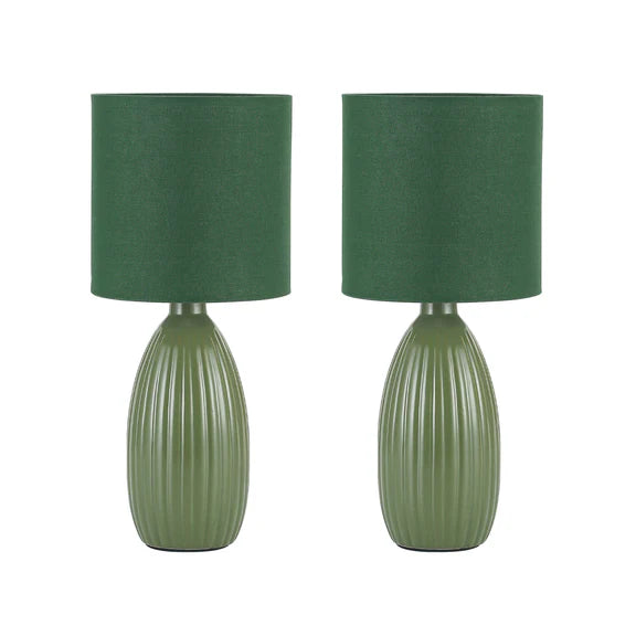 Nora Set of 2 Table Lamp Green - LL-14-0318G