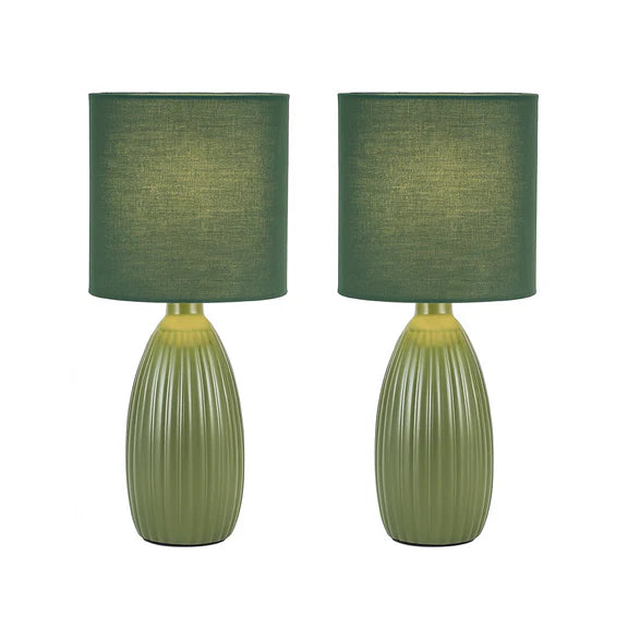 Nora Set of 2 Table Lamp Green - LL-14-0318G