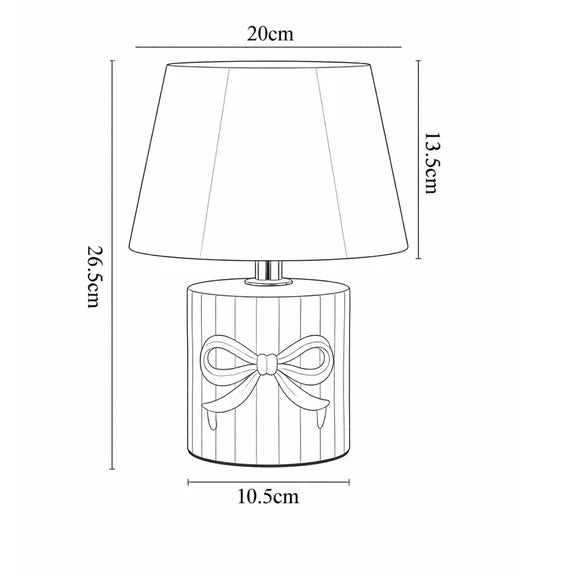Miri Ribbon Bow Table Lamp Creamy Green & White - LL-14-0322