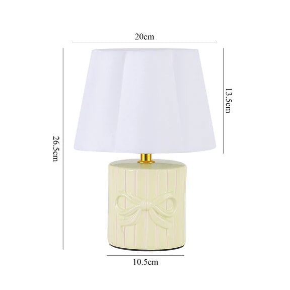 Miri Ribbon Bow Table Lamp Creamy Green & White - LL-14-0322