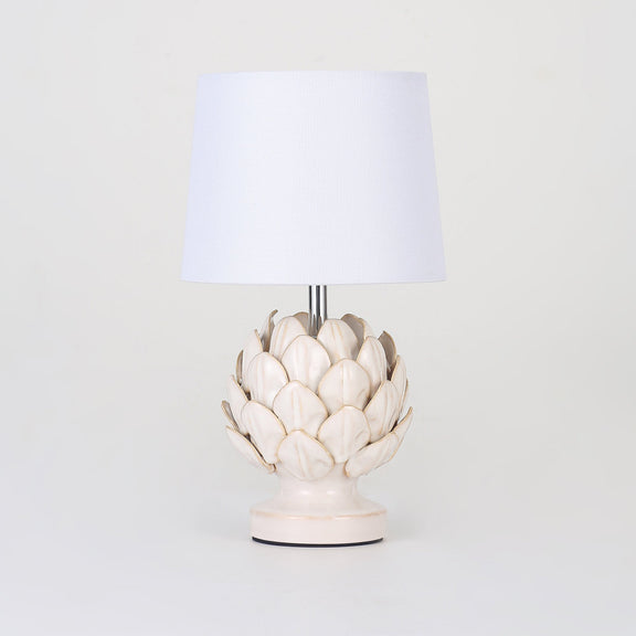 Tasha Artichoke Set of 2 Table Lamp White & Natural - LL-14-0338N