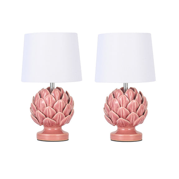Tasha Artichoke Set of 2 Table Lamp Ivory & Natural - LL-14-0338R