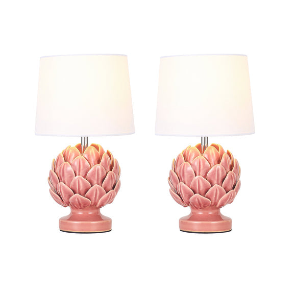 Tasha Artichoke Set of 2 Table Lamp Ivory & Natural - LL-14-0338R