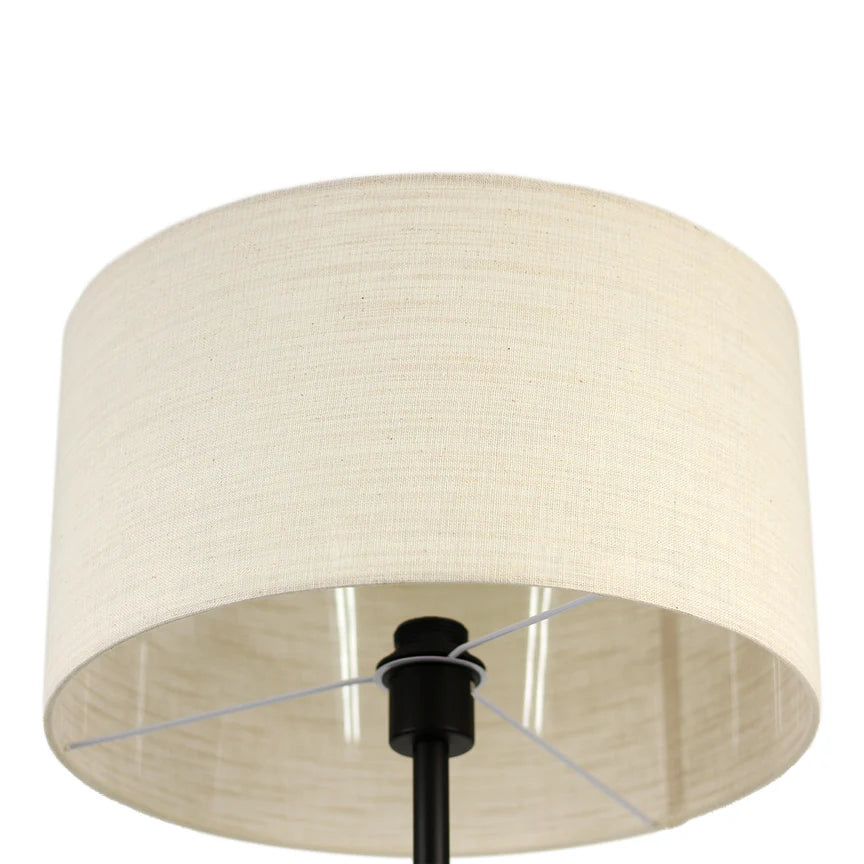 Linea Floor Lamp Matt Black & Linen - LL-27-0264