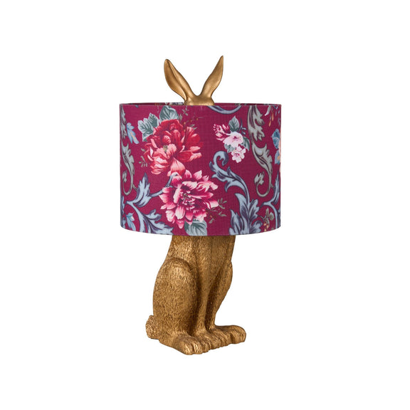 Thistle Rabbit Sitting Table Lamp Red & Gold - LL-14-0274