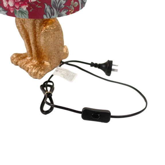 Thistle Rabbit Sitting Table Lamp Red & Gold - LL-14-0274