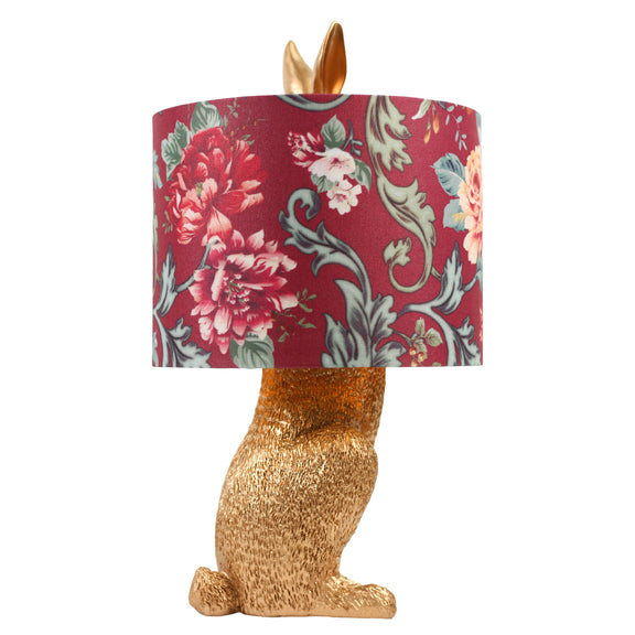 Thistle Rabbit Sitting Table Lamp Red & Gold - LL-14-0274