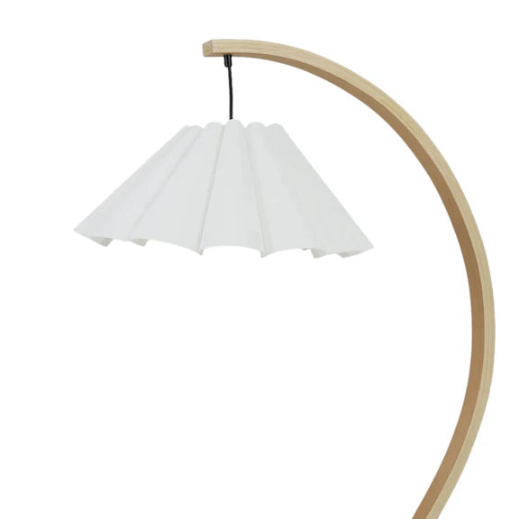 Esther Floor Lamp Matt Black & Wood - LL-27-0291