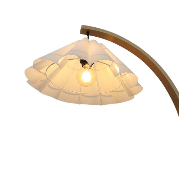 Esther Floor Lamp Matt Black & Wood - LL-27-0291