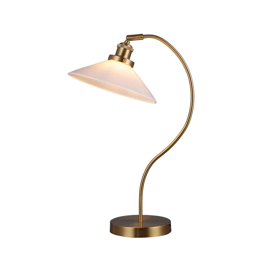 Gemma Table Lamp White & Brass - LL-27-0293W