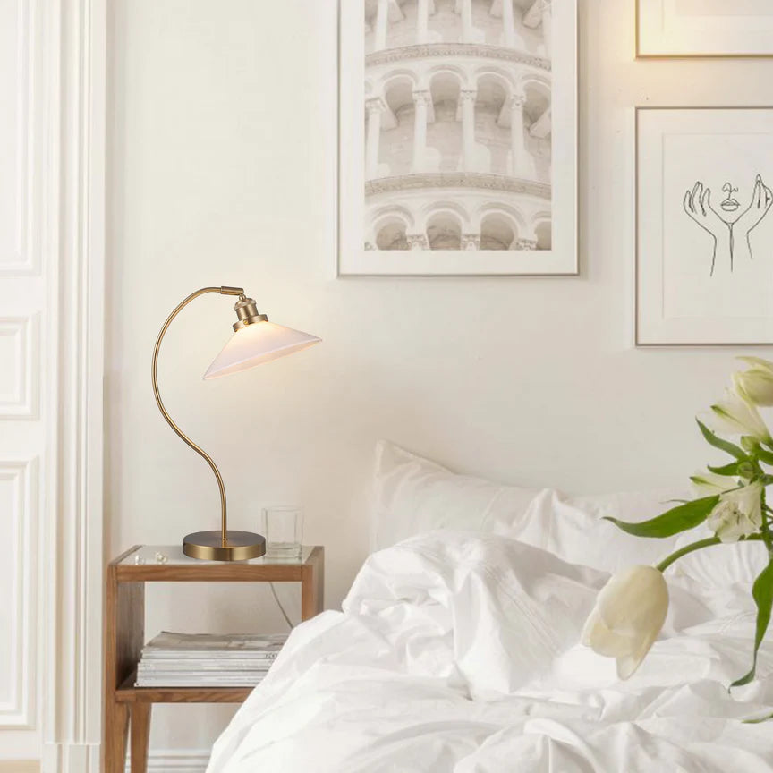 Gemma Table Lamp White & Brass - LL-27-0293W