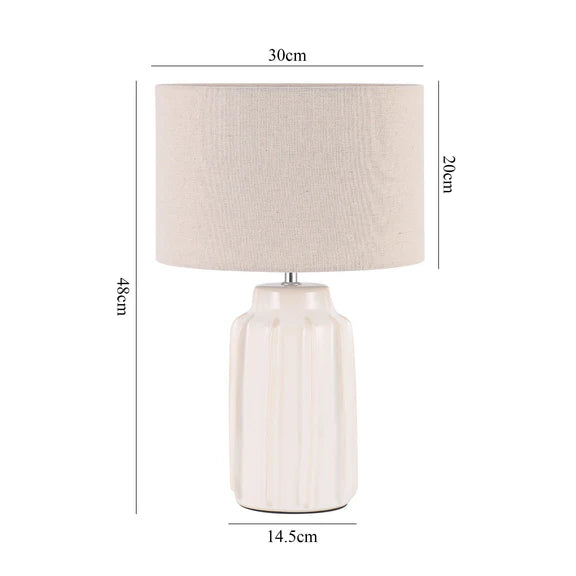 Luna Table Lamp Cream & Linen - LL-27-0319