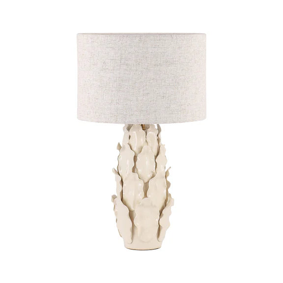 Layered Leaf Table Lamp Ivory & Linen - LL-27-0324