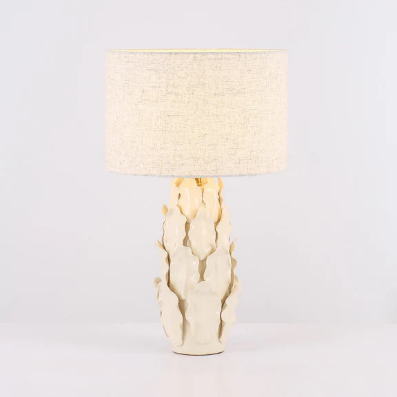Layered Leaf Table Lamp Ivory & Linen - LL-27-0324